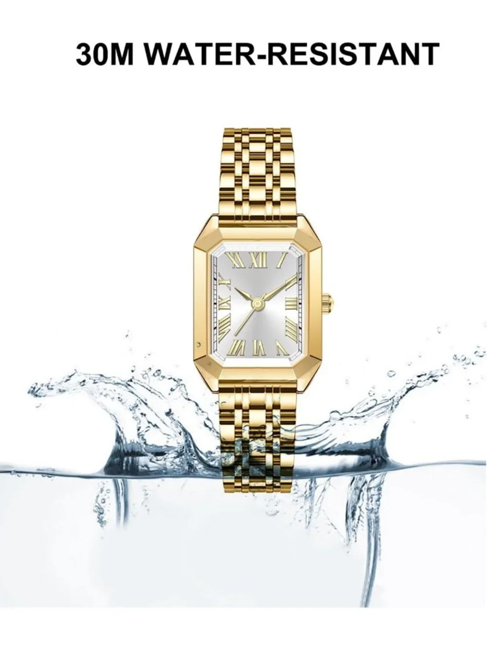 Women's Gold Vintage Roman/Arabic Numeral Dial Alloy Bracelet Wrist Watches